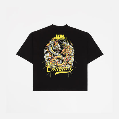 Conquer Tee - Black (Oversized Boxy & Cropped Fit)