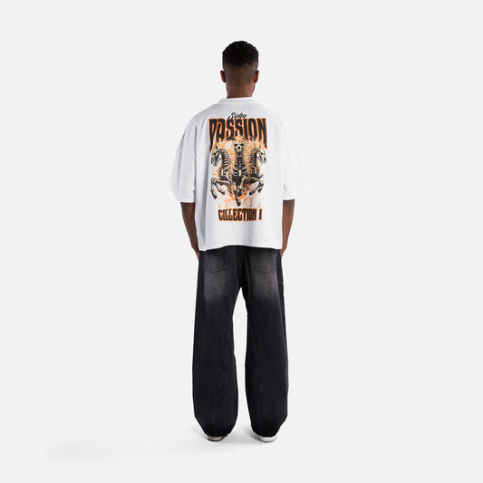 Passion Tee - White (Oversized Boxy & Cropped Fit)