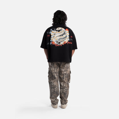 Year Of The Snake Tee - Black (Oversized Boxy & Cropped Fit)