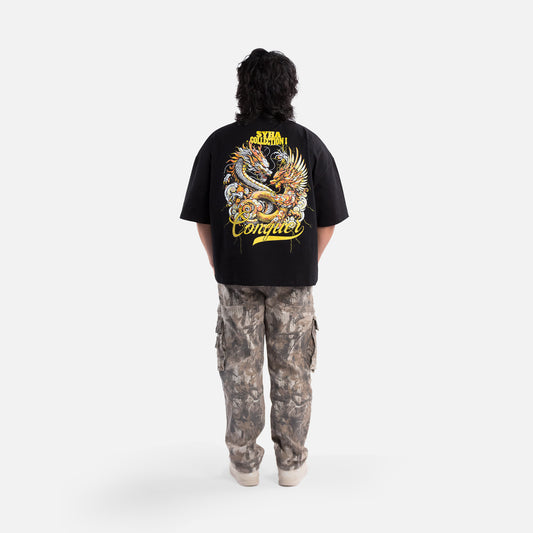 Conquer Tee - Black (Oversized Boxy & Cropped Fit)