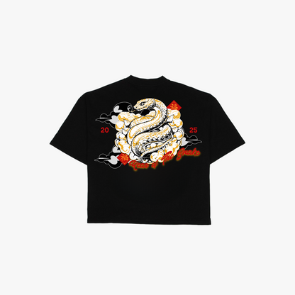 Year Of The Snake Tee - Black (Oversized Boxy & Cropped Fit)