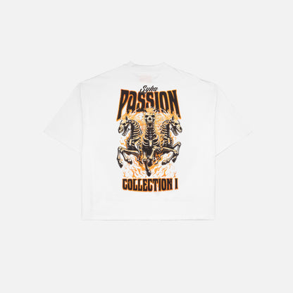 Passion Tee - White (Oversized Boxy & Cropped Fit)